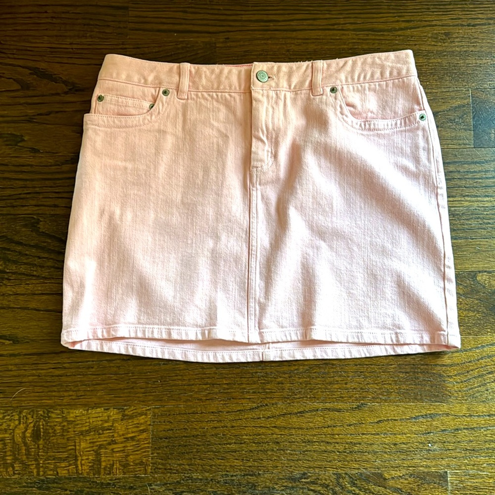Vineyard Vines Baby Pink Jean Mini Skirt Size 10 - Picture 2 of 9